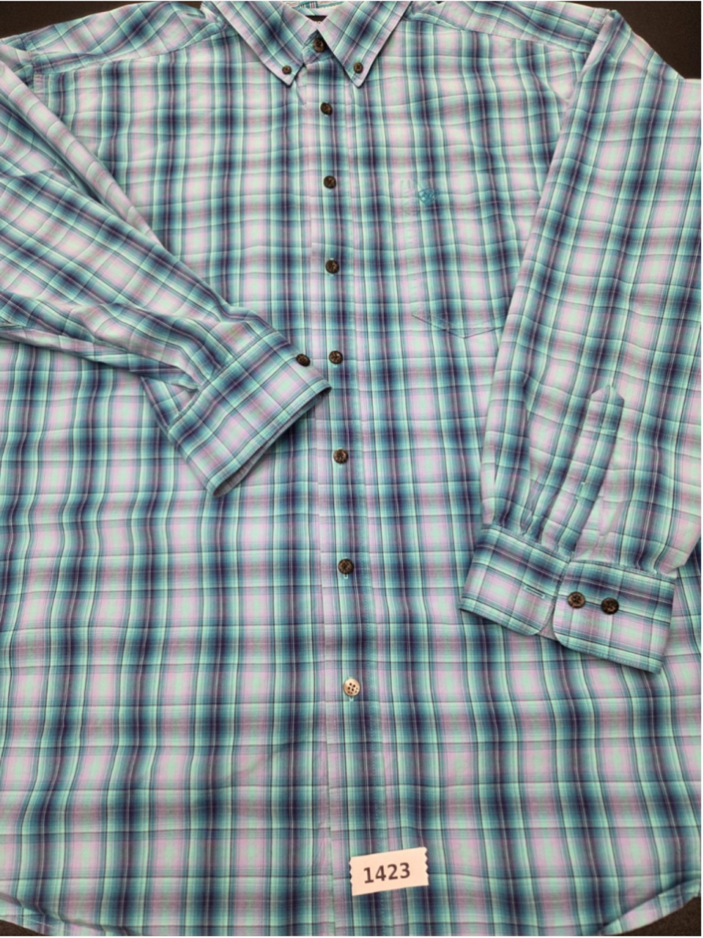Ariat Pro Series Plaid Western Shirt 3XL Tall Button Down Performance Shirt 1423